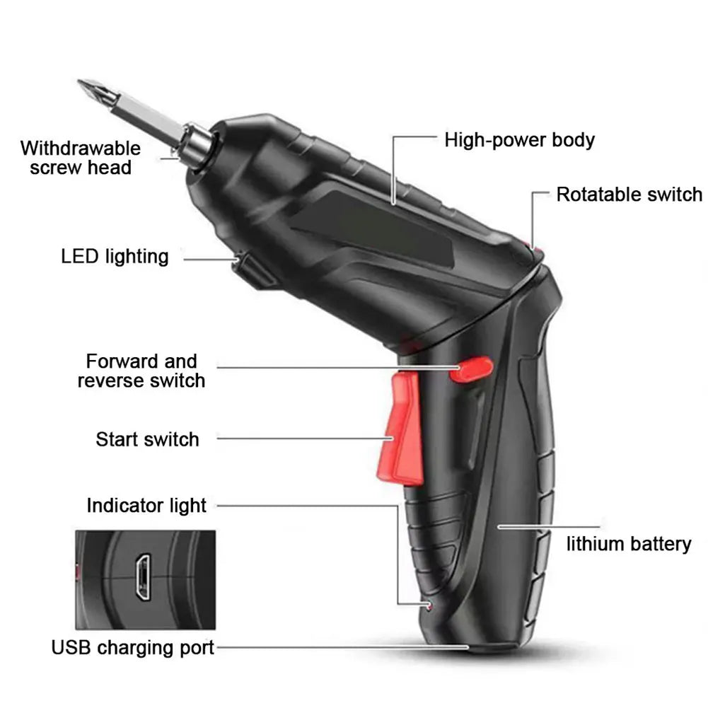 Portable Cordless USB Charging Mini Electric Screwdriver Automatic Screwdriver Hand Drill Wrench Electric Tools